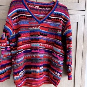 HAND KNIT Wool Sweater - KAFFE FASSET pattern